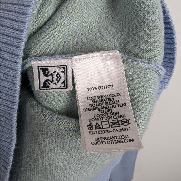 Obey Men's Effect Butterfly Sweater in Iris Flower Size Medium Artsy Pastel - Picture 7 of 8